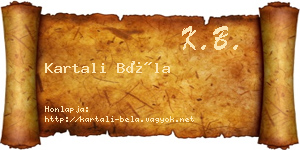 Kartali Béla névjegykártya
