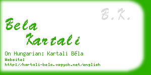 bela kartali business card